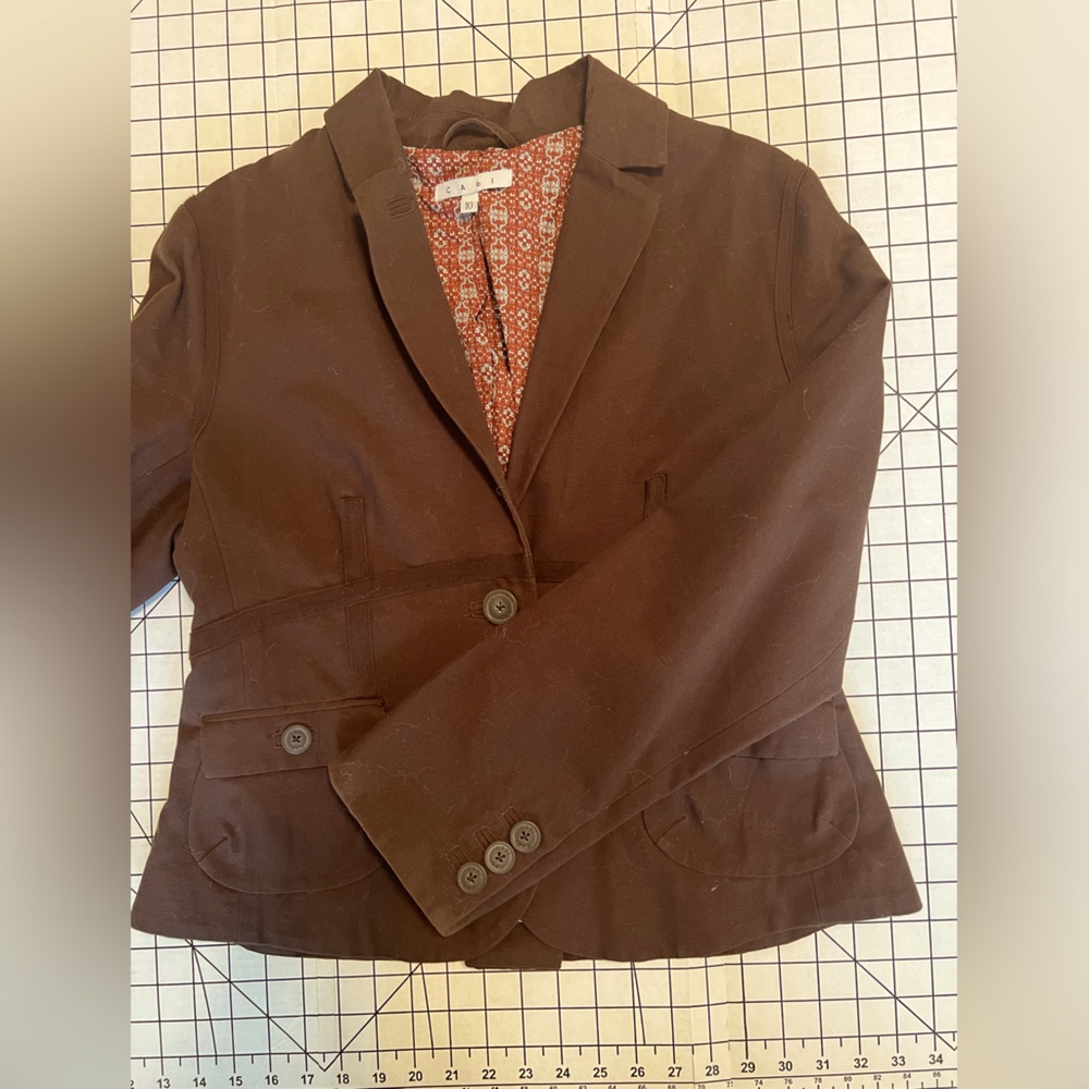 Cabi brown cotton lined blazer 10 NWOT